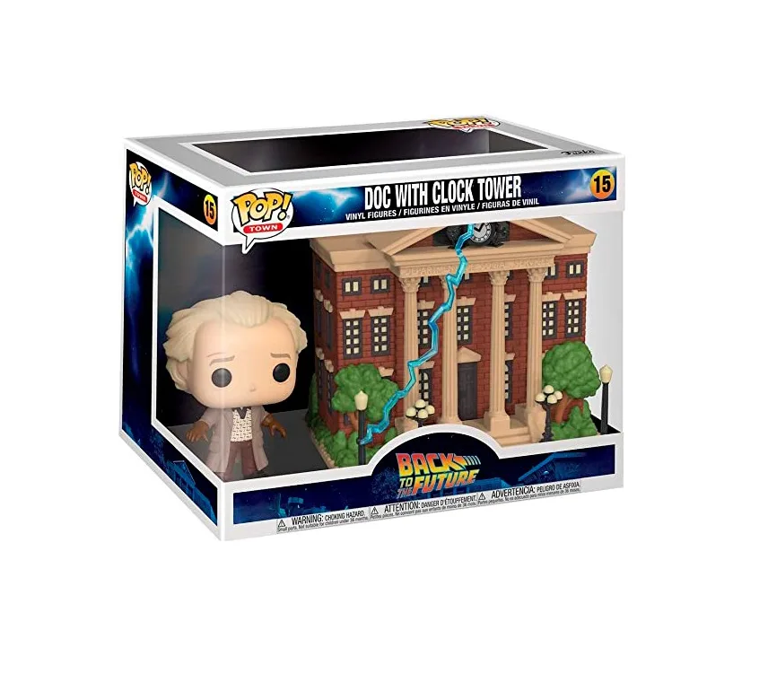 Funko doc with clock tower