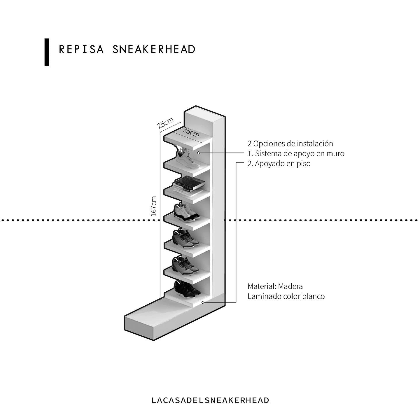 Mobiliario repisa para Sneakerheads